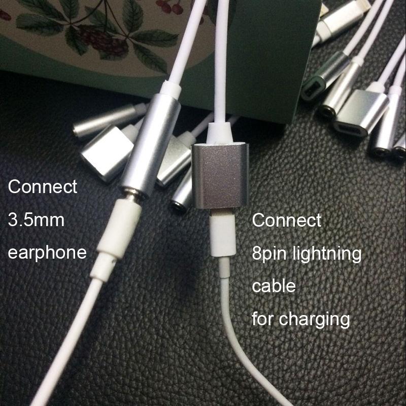 2in1 Lightning To 3.5mm Audio Headphone Adapter Charger Cable For iPhone 7/7 Plus