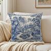 Blue White Landscape Pillow Case Organic Short Plush Cushion Covers Breathable Washable WrinkleResistant