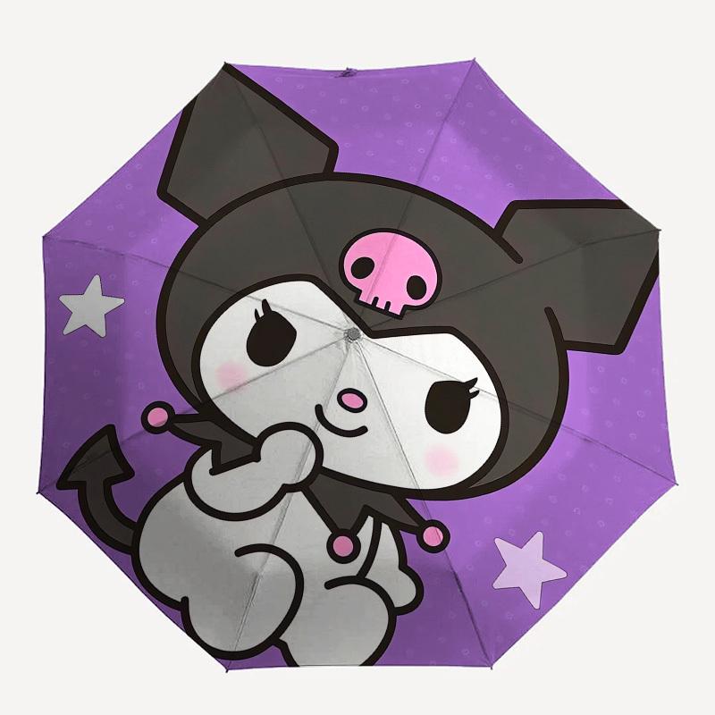 1pc Gothic Kuromi Halloween Costume Umbrella with Plastic Handle,Suitable for All Seasons Home Travel Outdoor UmbrellaSanlio026