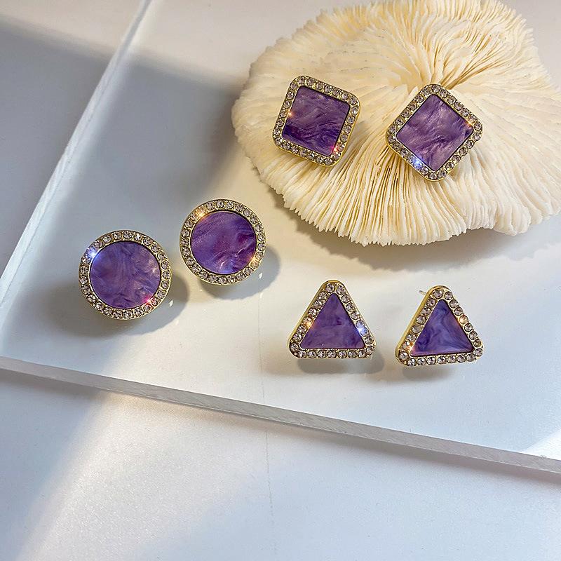 

Women s purple elegant earrings фіолетовий