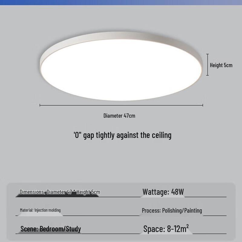 Linpan Minimalist LED Ceiling Light with Full Spectrum Eye Protection
