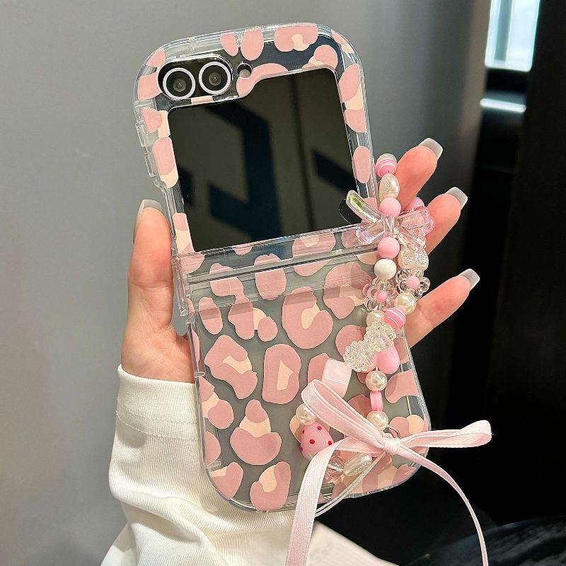 Korean Bow Tie Ballet Slipper Case For Samsung Galaxy Z Flip 6 5 4 3 5G Flip6 Flip5 3-piece Set Flip4 Cute Clear Soft Back Cover