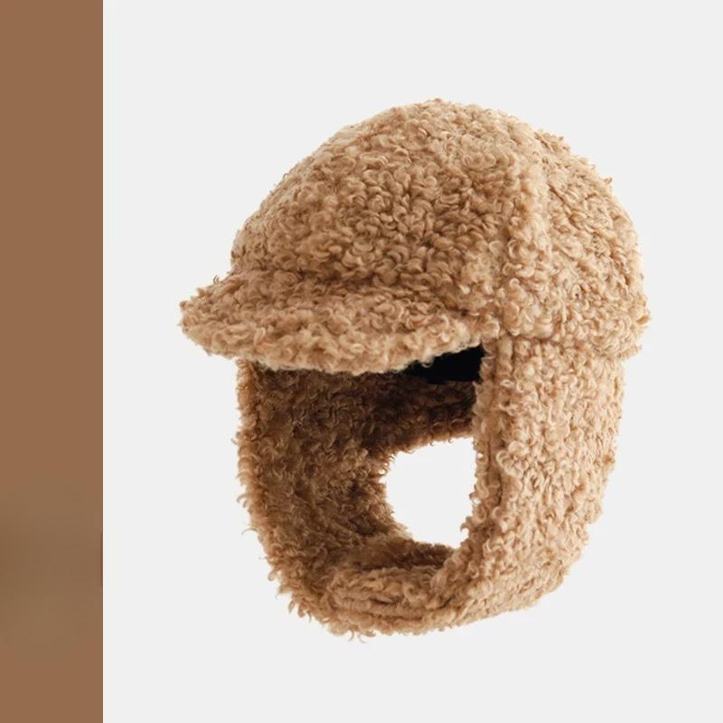 

Зимняя теплая шапка для защиты ушей, плюшевая шапка от холода, милая нишевая шапка Лей Фэна в стиле Ins M（56-58cm）