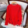 Women's Fall and Winter Long-sleeved Plus Size Knitted Top Temperament Commuter Half High Neck Bottoming Shirt