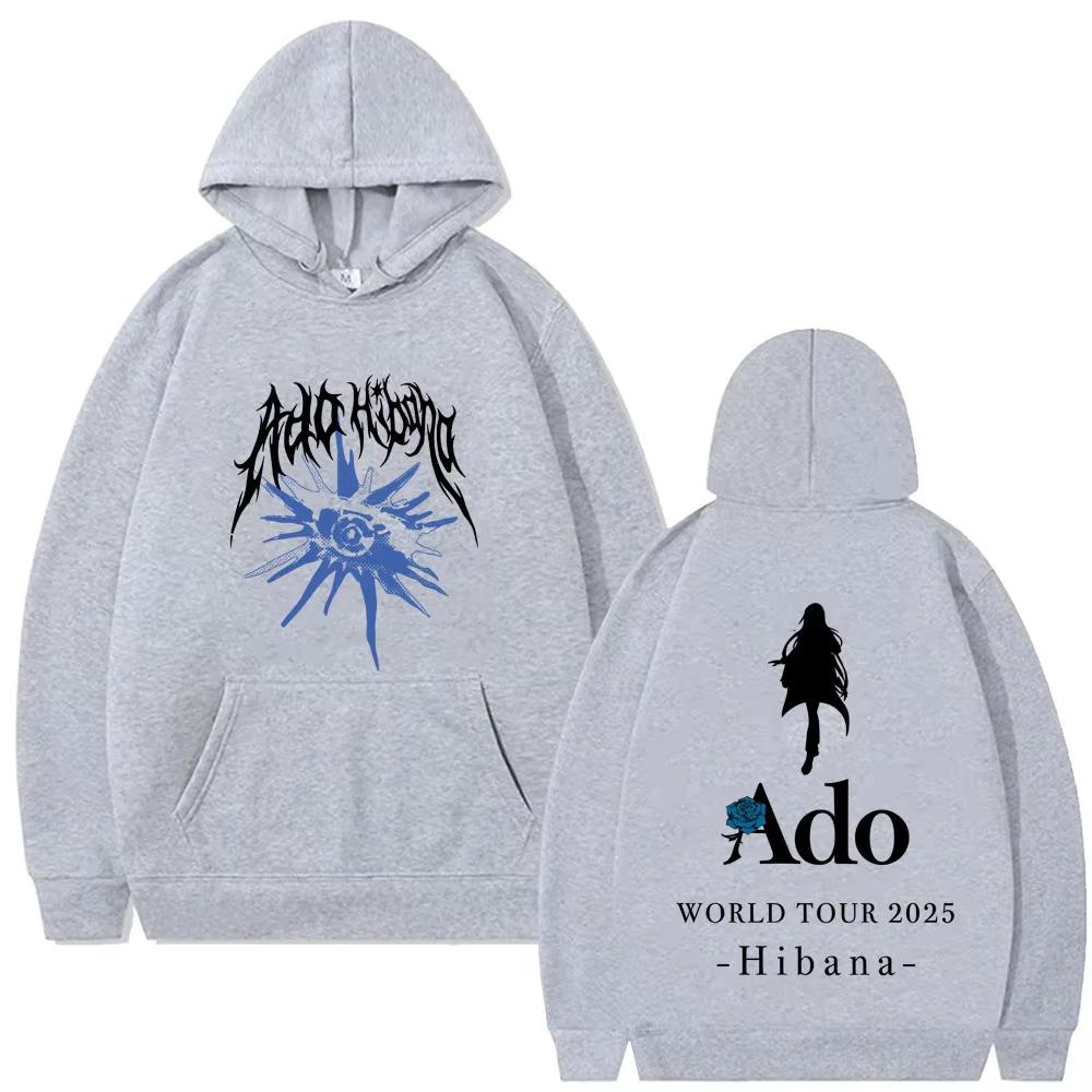 Ado World Tour 2025 Hibana Hoodies Men Women Fashion Japanese Style Streetwear Unisex Casual Vintage Oversized Hooded Sweatshirt