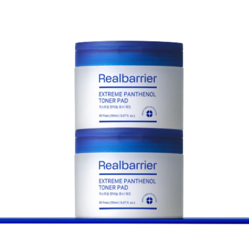 Real Barrier Extreme Panthenol Toner Pad 80 Sheets (Pack of 2) - High-Concentration Vitamin B5 Barrier Strengthening