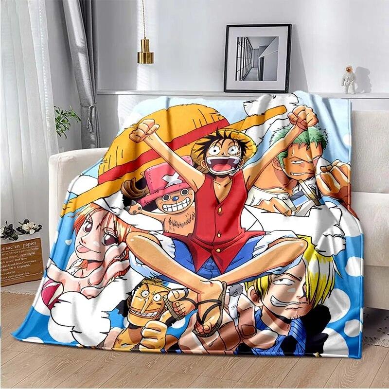 Couverture polaire avec personnage de dessin animé japonais célèbre, pour lits, randonnée, pique-nique, couette épaisse, couvre-lit à la mode