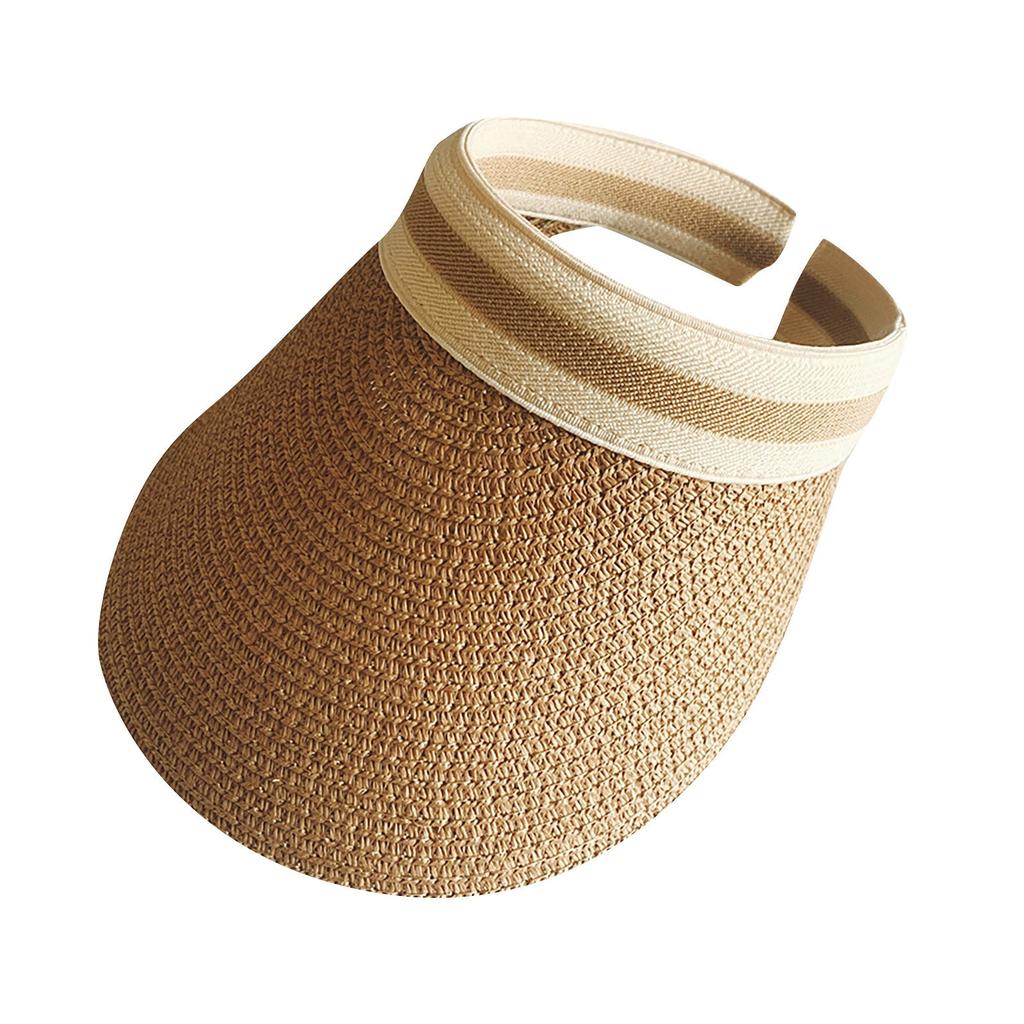 Sonnenblendenhüte für Damen, breite Strohblenden, faltbare Strandblenden für Damen, Sommer-Strandhut mit Pferdeschwanz zum Aufrollen