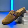 Fashion Summer Women's Lazy Slippers Outdoor Suede Cork Slippers Indoor Flat Bottom Home Shoes Brown Slip On Designer Casual Shoes