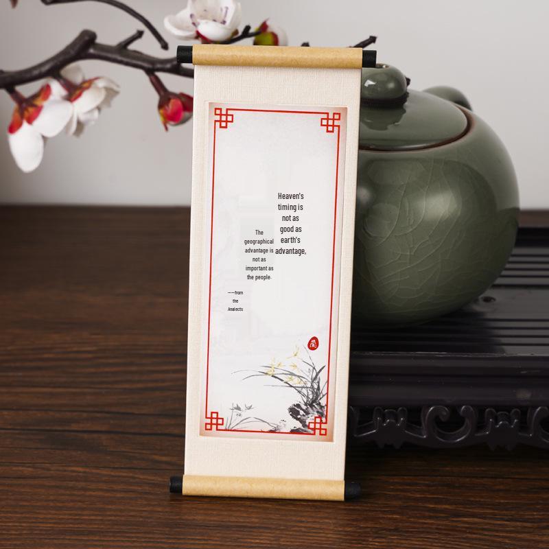 Calligraphy Series Wooden Scroll Refrigerator Magnet - Cultural Gift