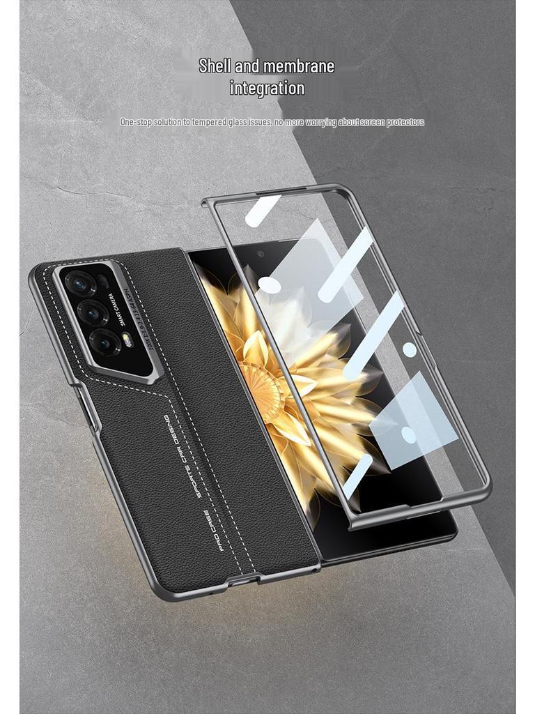 Huawei Honor Magic V2 Foldable Leather Case - Anti-Fall, Business Style