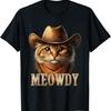 Meowdy Cat Funny Texas Cat Vintage Country Music Cat Cowboy T-Shirt