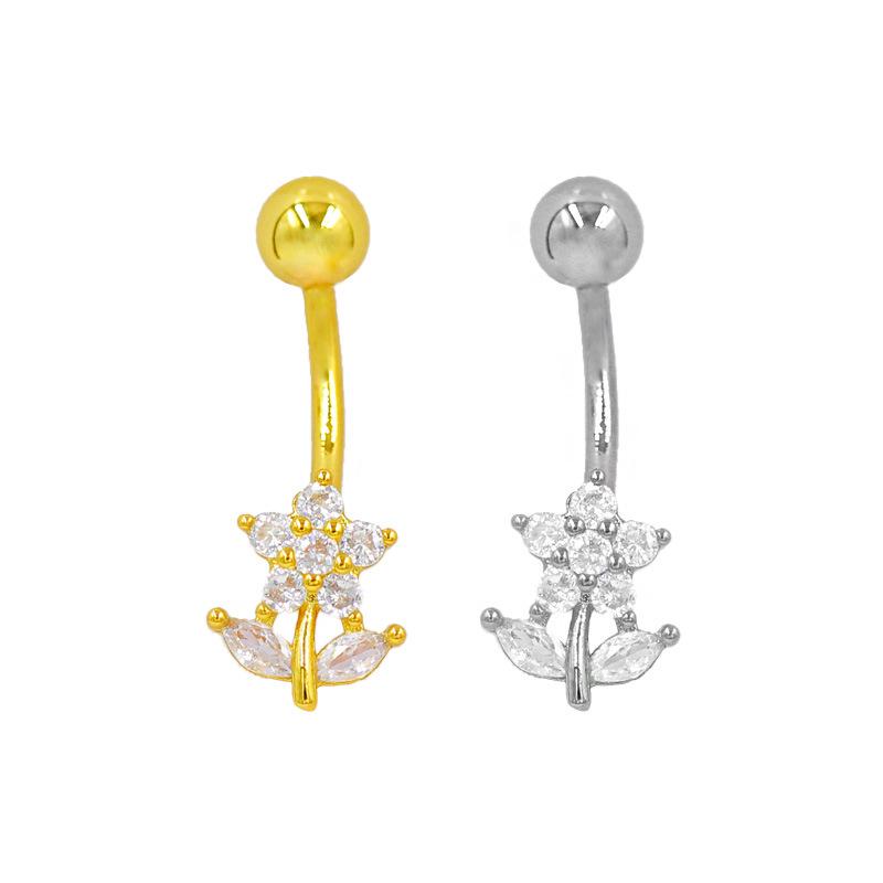 Gaibei Stilvoller Bauchnabelring mit Blumenmuster - Europäisches & Amerikanisches Design
