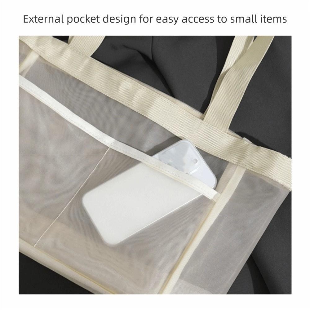 Breathable Travel Net Handbag Transparent Nylon Bathing Wash Pouch Mesh Clothing Pocket  Grocery