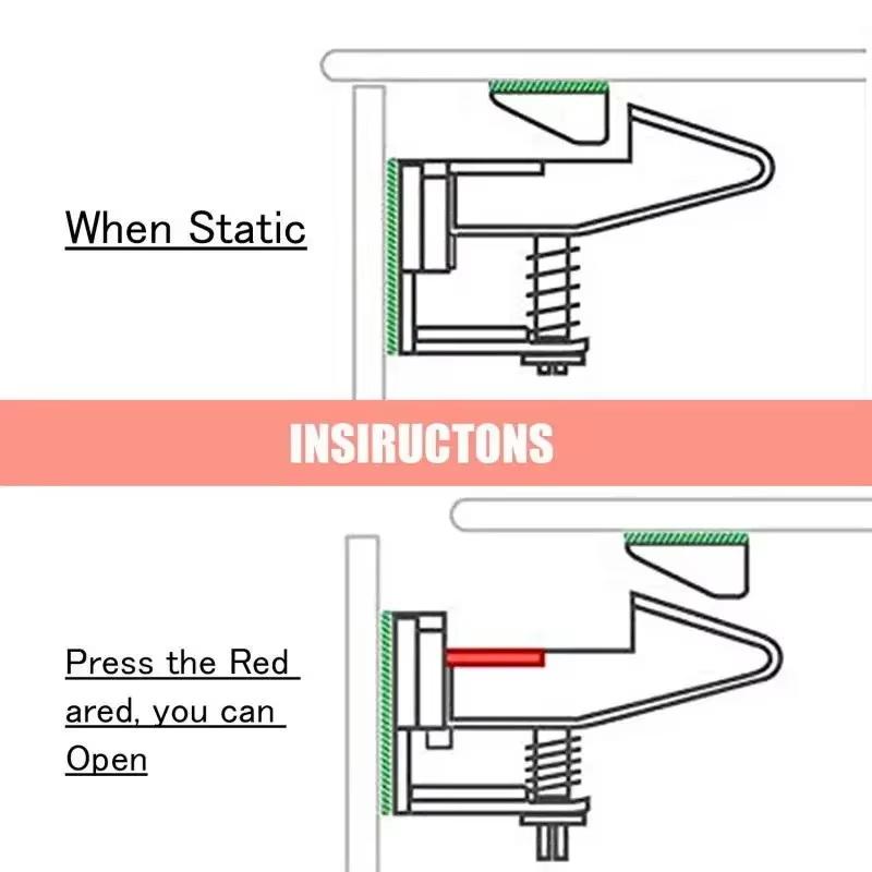 5Pcs Adhesive Baby Safety Lock For Drawer Cabinet Door Invisible Buckle Closet Locks Children Protection Baby Security Lock
