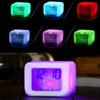 Digital Alarm Clock Thermometer - LED Night Light Multifunction Portable for Bedroom Office Decor