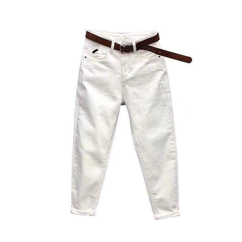 Plus Size Jeans for Women Spring and Summer High Waisted Loose Casual Cropped Pants Harem Pants