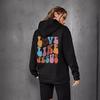 Fleece Sweatshirt with Back Letter Print and Kangaroo Pocket