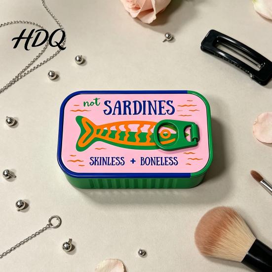Jewelry Storage for Purse Sardine Can Box Portable Anti-tangle Travel Case Small Box Gifts Lightweight Retro Plastic Organizer Necklaces And
