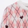 2025 Spring Women's Heart Jacquard Round Neck Knitwear