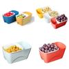 Caja de Snacks de Doble Capa con Drenaje para Almacenamiento de Frutas y Caramelos