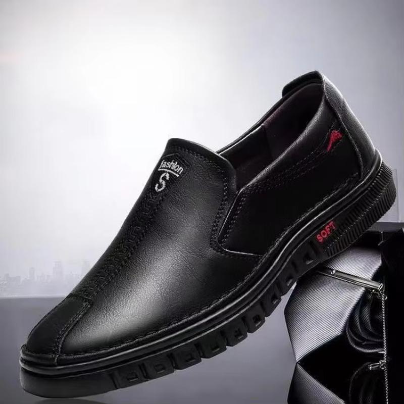 Fashion Men Casual Leather Shoes Autumn New Fashion Casual Comfortable Soft Sole Business Low Heel Brown Leather Shoes for Men