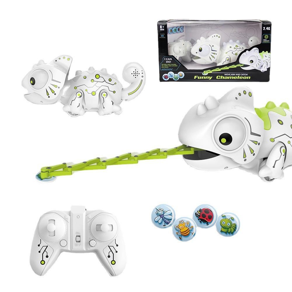 Remote Control Intelligent Chameleon Preys On Tongue-spitting Lizard Novelty Animal Cognitive Model Children's Toy