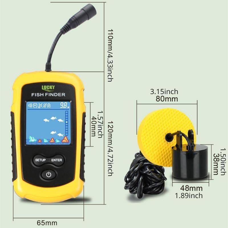 Alarm 100M Tragbare Sonar Fischfinder 45 Grad Sonarabdeckung Echolot Alarmgeber Geber See Meeresfischerei