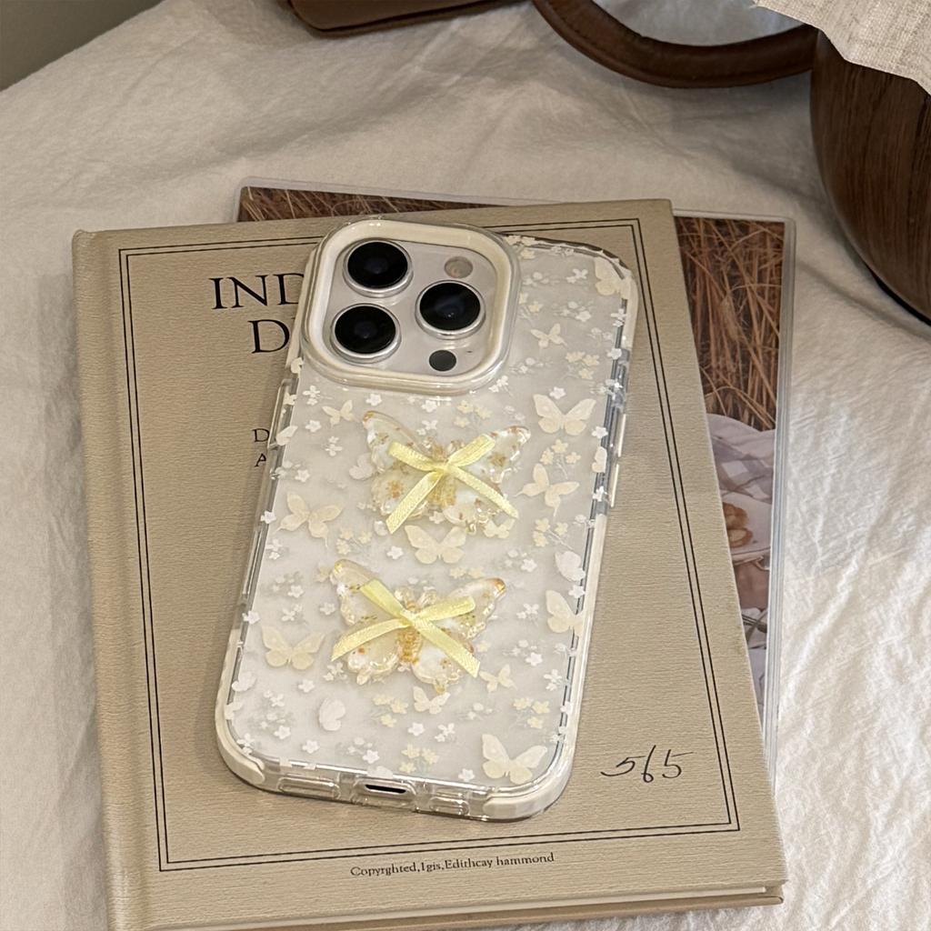 Elegant floral butterfly case suitable for iPhone 17, Apple 15 Pro Max, 16, 13, 11, with a fresh and 3D soft design