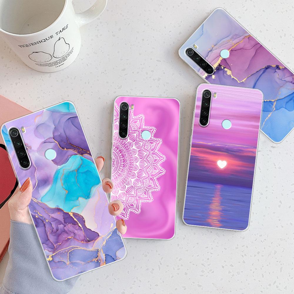Custodia Redmi Note 8 Pro Cover Posteriore Note 8T Ragazze Nuova Moda Trasparente Custodie per Telefono Custodia Morbida in Silicone Per Xiaomi Redmi Note 8 Coque