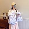 1 Set 3 In 1 Women College Student Backpack Large Capacity Casual Travel Daypack Stylish Versatile Laptop Bag for School