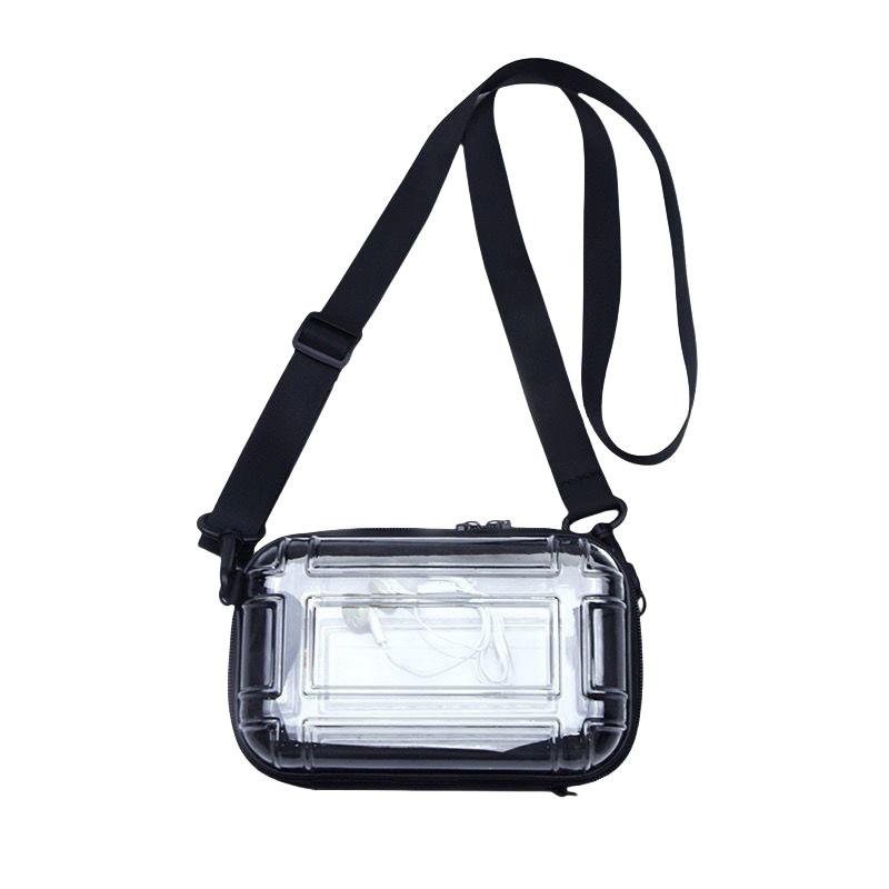 Summer Pvc Transparent Crossbody Bag For Women Solid Color Zipper Shoulder Female Bag Wide Straps Beach Bag
