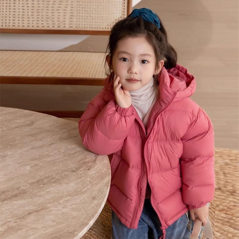 2-10Y Children's Solid Colour Down Jacket Boys and Girls Winter Warm Coat Baby Duck Down Coat Children Hooded