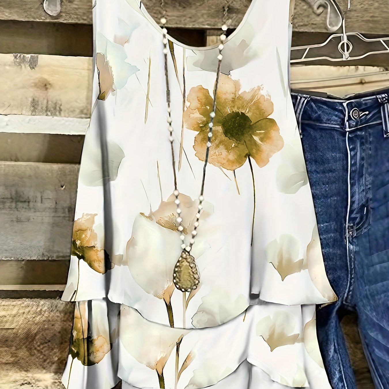 

Layered Flower T-Shirt with Sleeves - G 42158 Special Edition 2XL