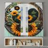 Piece Set High Definition Digital Printed Curtainsround Embroidery Sunflower Yellow Green Curtainhome Decoration Curtain Polyester With Rod Pocket