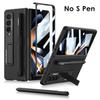 Bracket Leather Pen Slot Cover For Samsung Galaxy Z Fold 4 Case Hard Full Protection Cover With Front Film (No Pen )