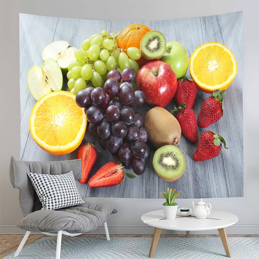 Fruit Party Tapestry Harvesting Season Tapestry Apple Strawberry Tapestry Home Living Room Bedroom Dorm Wall Hanging Blanket