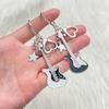 Guitar Keychain Musical Instrument Keyring Creative Star Charm Fashion Y2k Gift