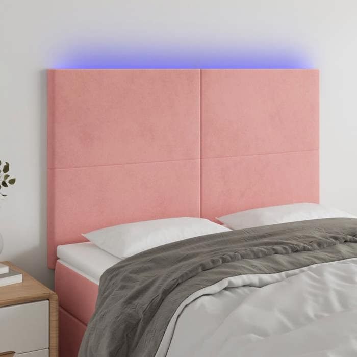 VidaXL LED Headboard Bedroom Furniture Double Bed Accessory Head of Bed Frame Interior Pink 3122197