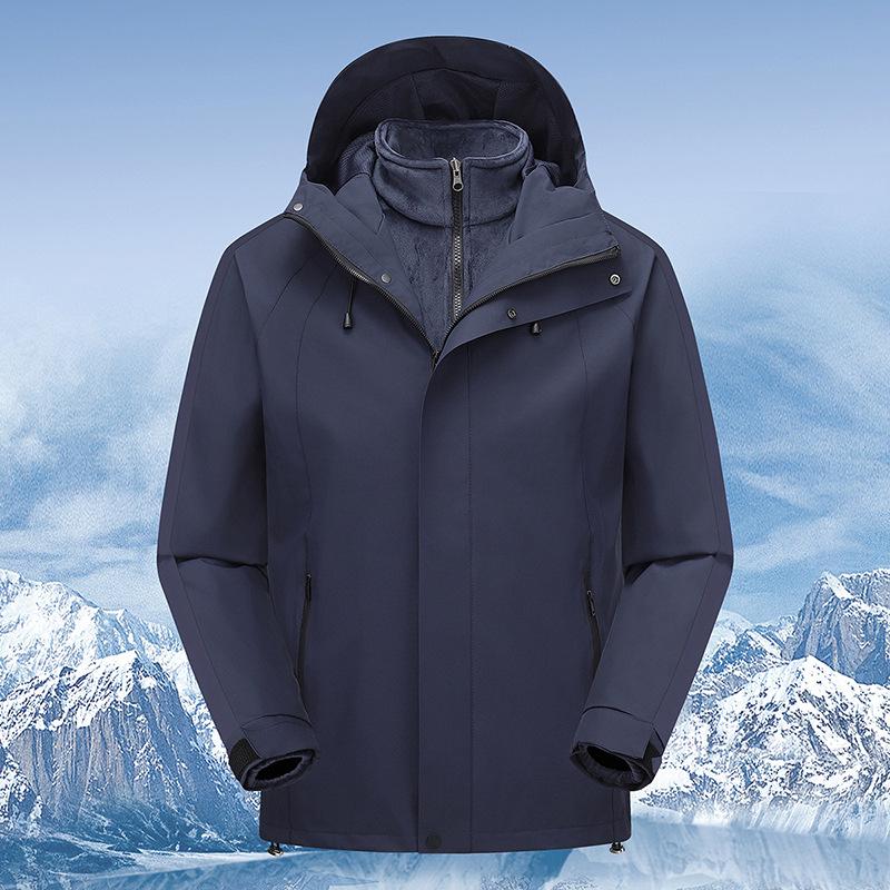 Autumn Jacket Couple Three-in-One Fleece Liner Windproof and Waterproof Mountaineering Outdoor Sports Travel Jacket