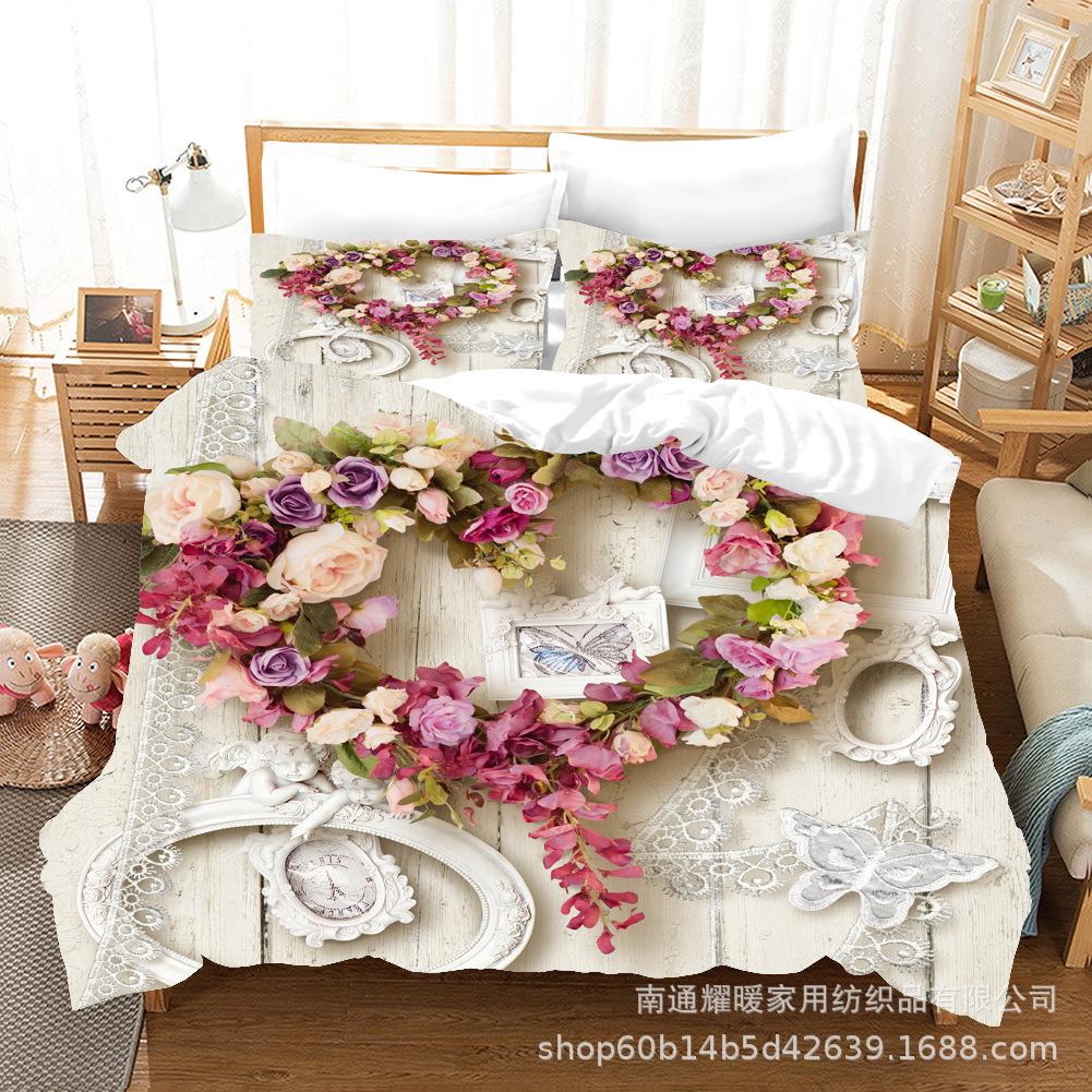 3D Couple Room Bedding Set Valentine's Day Duvet Cover Pillowcase 2/3 Pieces AU220 * 240 Super King Soft Zippered Home Textile