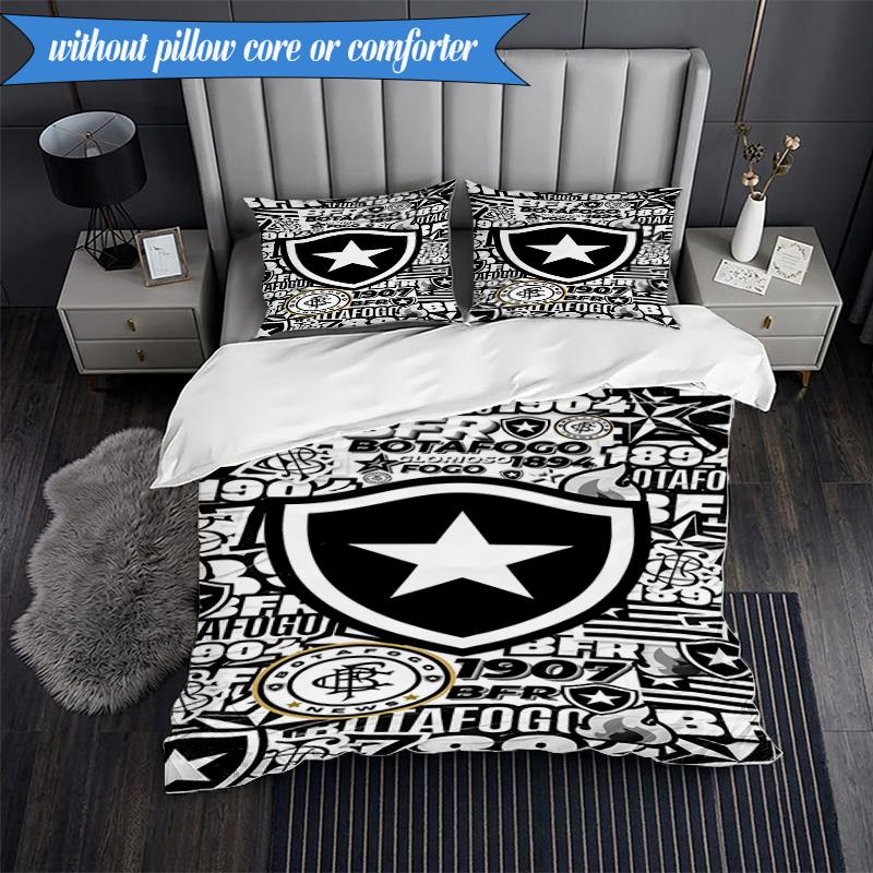 3PCS Shield With Star Emblem Printed Soft Bedding Set,Including 1pc Duvet Cover And 2pcs Pillowcases Perfect for Bedroom, Dormitory, Fan Gift