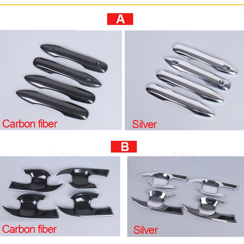 ABS Carbon Fiber Car External Door Handle Bowl Covers Trim Sticker For Toyota Corolla E210 2022 12th Accessories