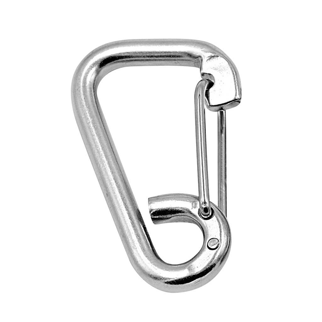 Triangle Carabiner Stainless Steel Keychain Snap Clip Hook Buckle Screw Lock AJ