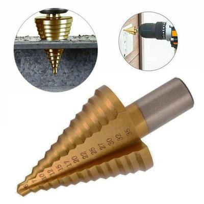 Step Drill Bit Tool Dengtas kūginis grąžtas Auksinis greitaeigis plieno pjoviklis