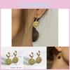 Style European Trendy Exaggerated Gold Plated Round Smiley Earrings Face
