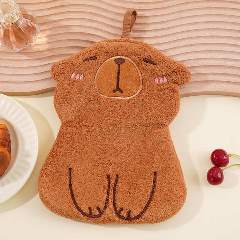 Capybara Cartoon Quick-Dry Absorbent Hand Towel for Kitchen & Bathroom