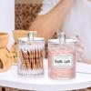 Transparent Cotton Swab Holder - 10 oz Round Bathroom Storage Jar for Makeup and Dental Floss