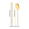 Korean 8Pcs Tableware Set High Quality Stainless Steel Dinner Set Black Gold Dinnerware Spoon Chopsticks Flatware Cutlery Set
