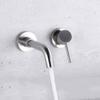 Nickel/Black 304 Stainless Steel Bathroom Mixer Tap Wall Mount Basin Faucets Single Handle Hot Cold Bathroom Swivel Spout
